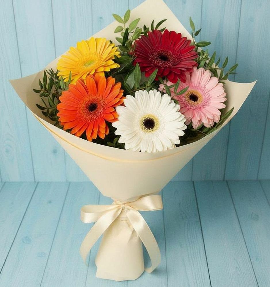 Букет цветов из: Герберы в Трехгорку