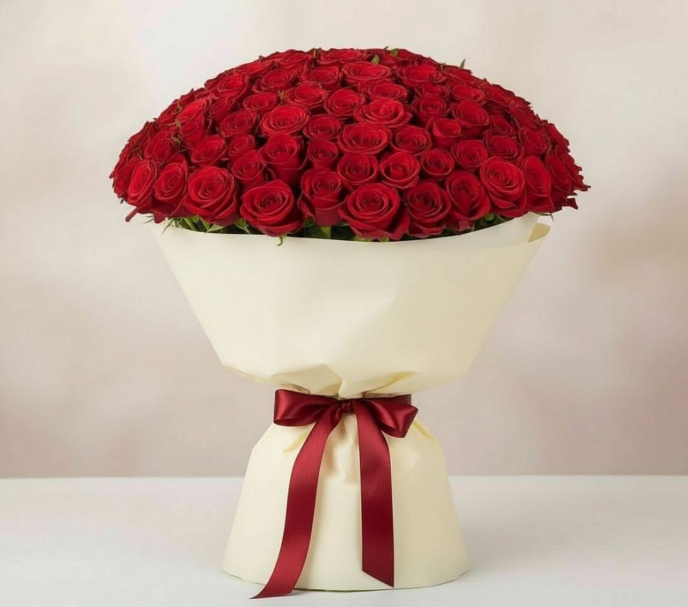 Букет 101 Красная роза Милано в Трехгорку