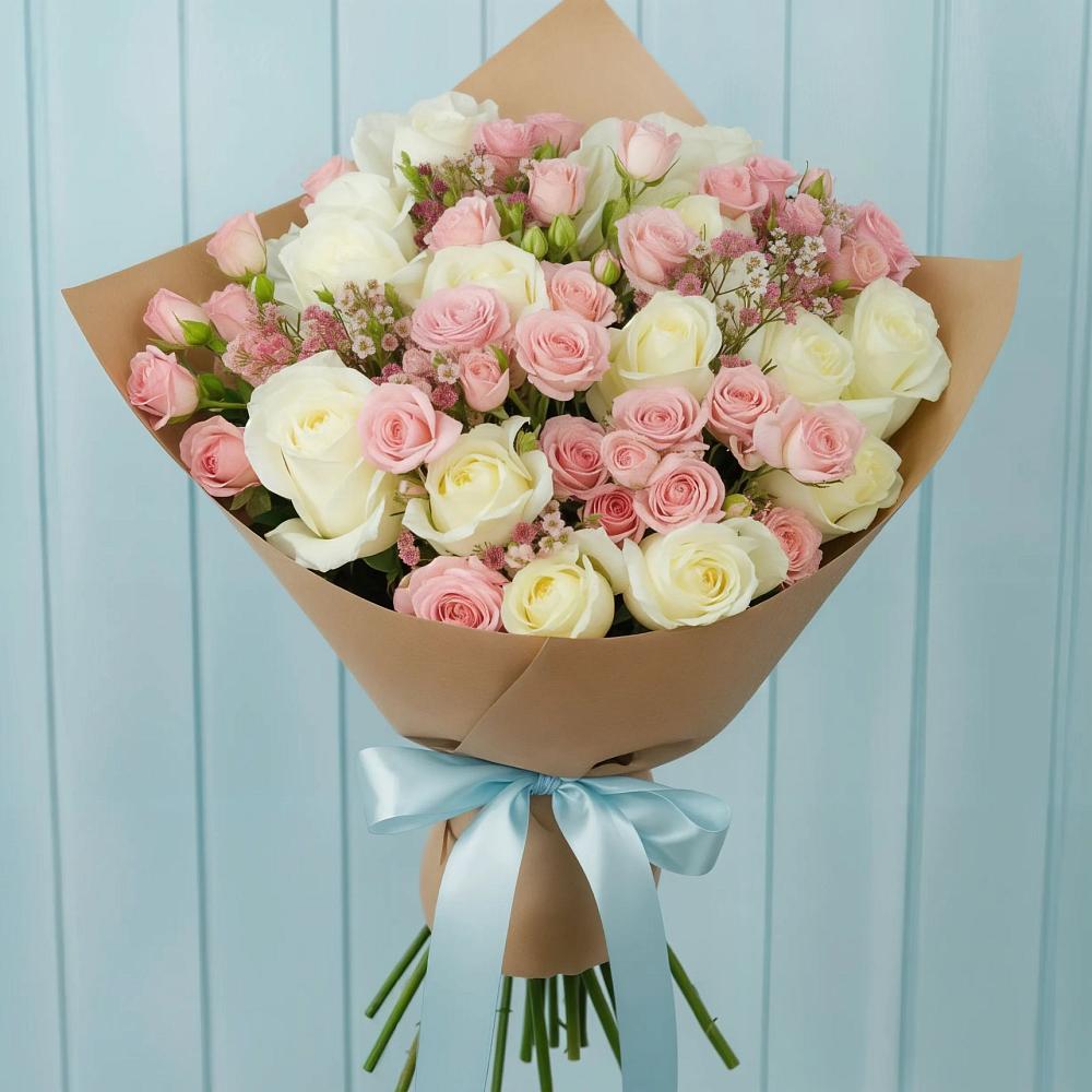 Букет цветов из: Розы в Трехгорку