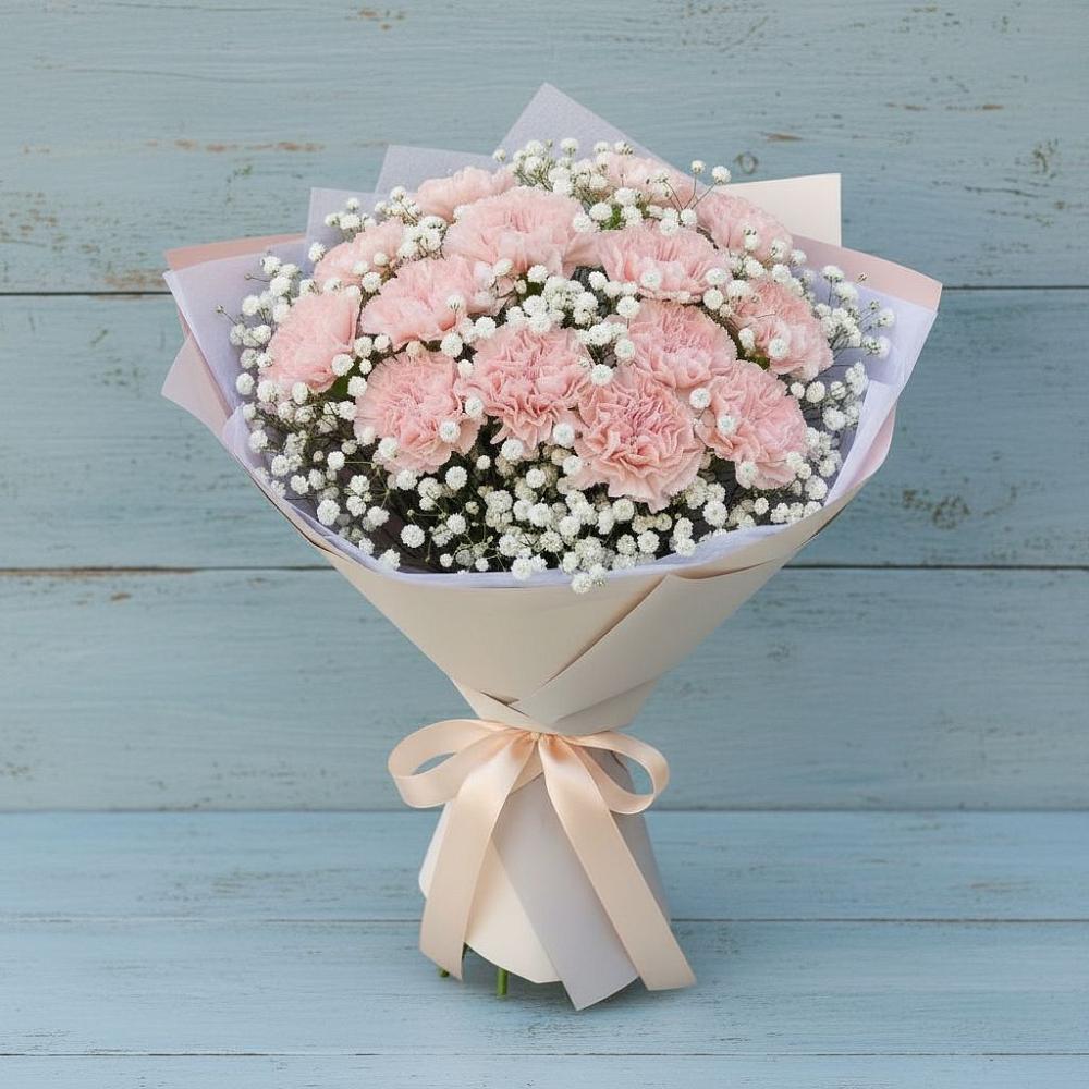 Букет цветов из: Гвоздики в Трехгорку