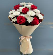 Букет цветов из:  Розы и Хризантемы #REPLACE_PRED# Трехгорку
