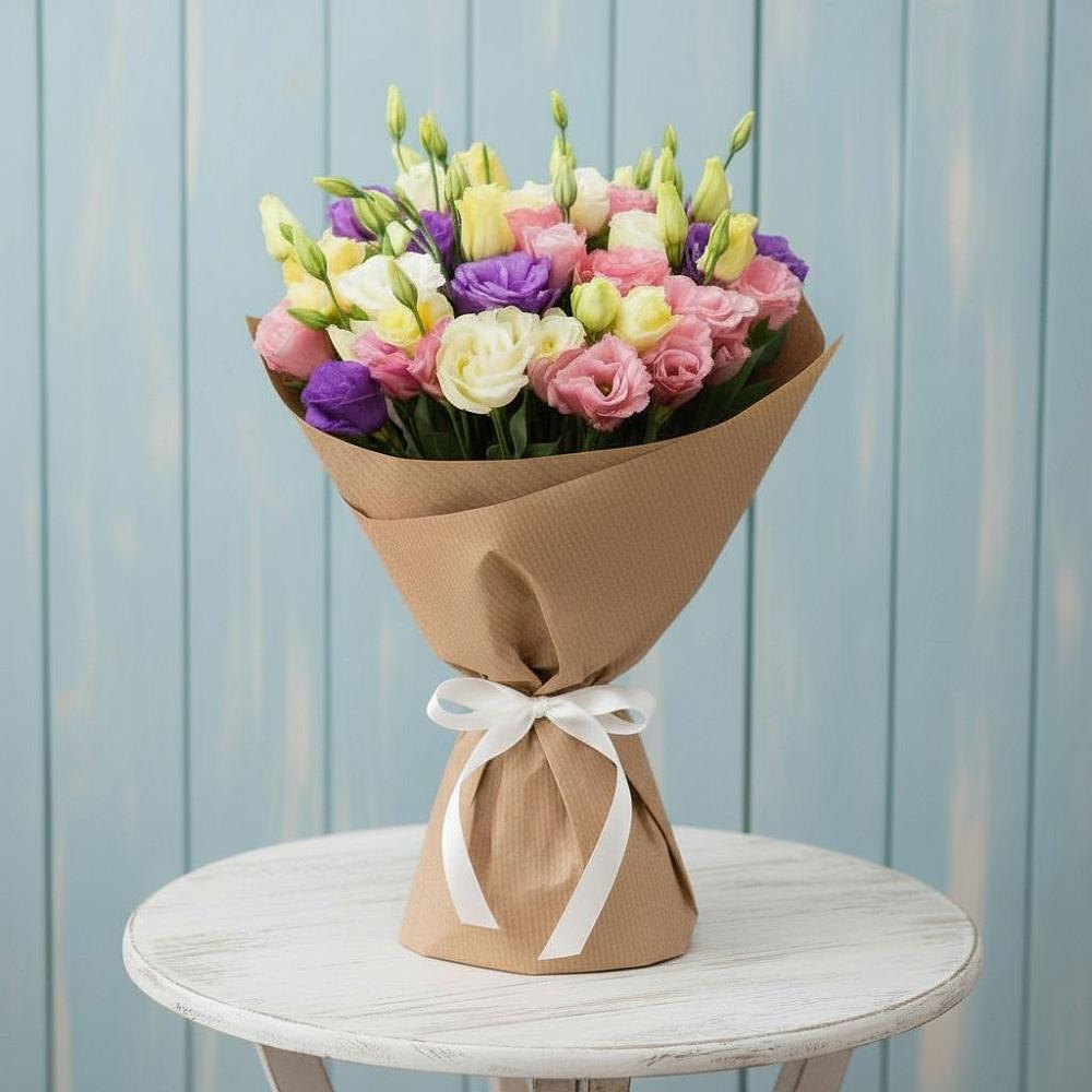 Букет цветов из: Лизиантусы в Трехгорку