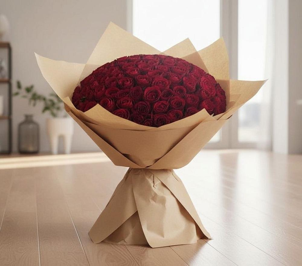 Букет 101 Красная роза в Трехгорку