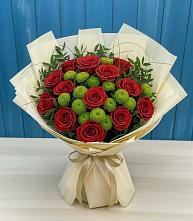 Букет цветов из:  Розы и Хризантемы в Трехгорку