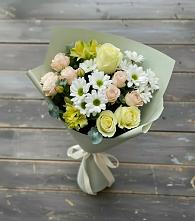 Букет цветов из:  Альстромерии, Розы и Хризантемы #REPLACE_PRED# Трехгорку