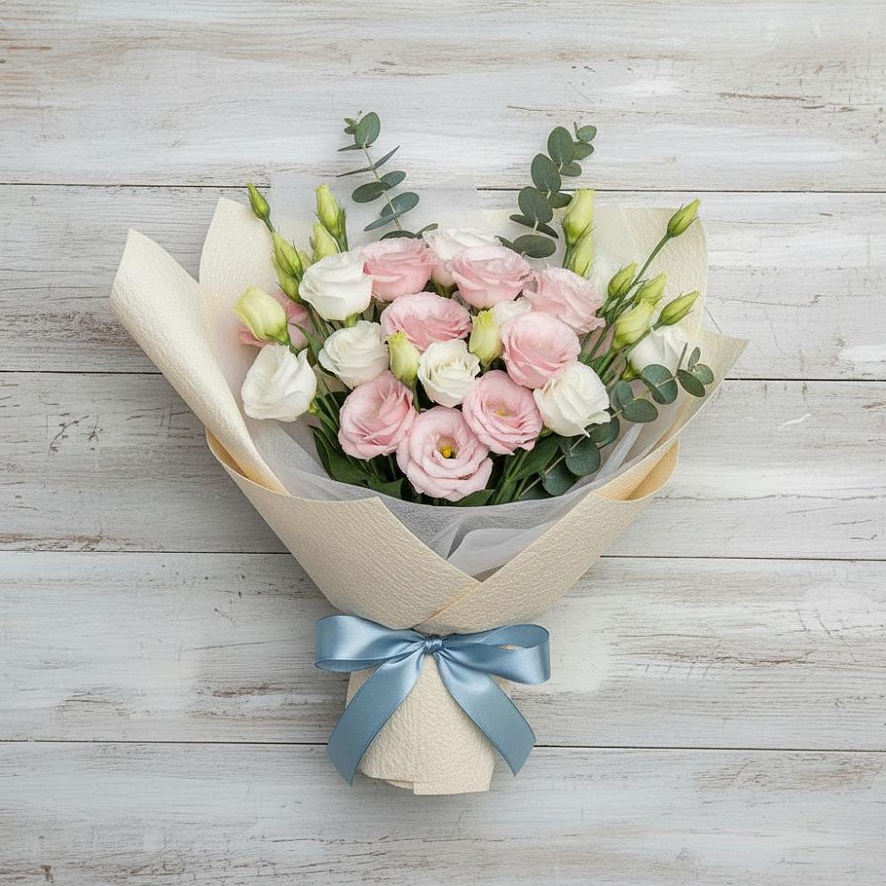 Букет цветов из: Лизиантусы в Трехгорку